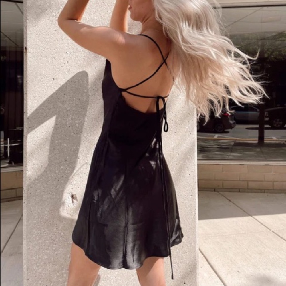 Black Show Me A Good Time Slip Dress - Picture 4 of 7